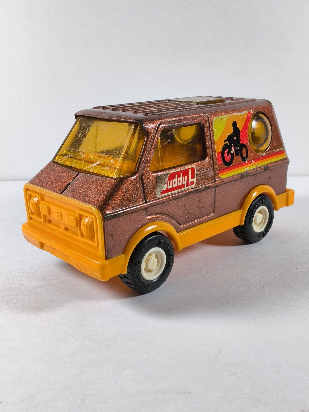 Metallic Brown and Yellow Toy Van - Kids Play Vehicle